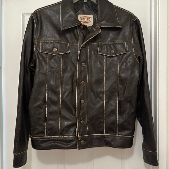 BC Ethic Vintage Faux Leather Bike/Moto Jacket - Picture 1 of 6